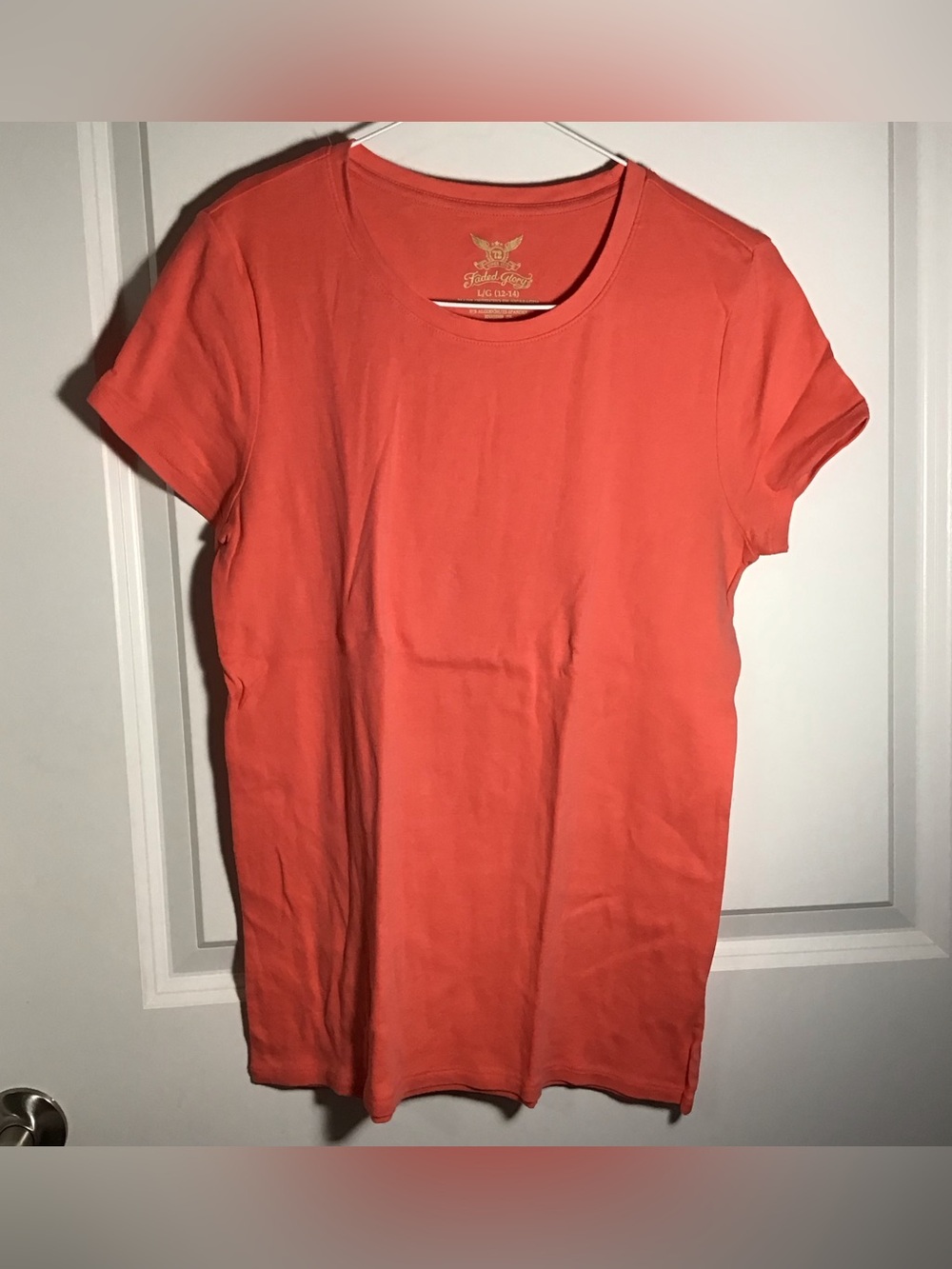 Faded Glory Coral Short-Sleeve Crewneck  L